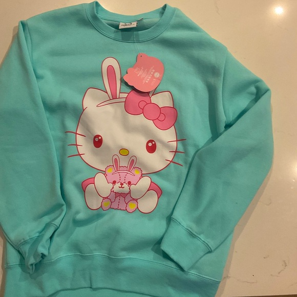 Sanrio Turquoise Hello Kitty Kids Sweatshirt - Picture 1 of 2